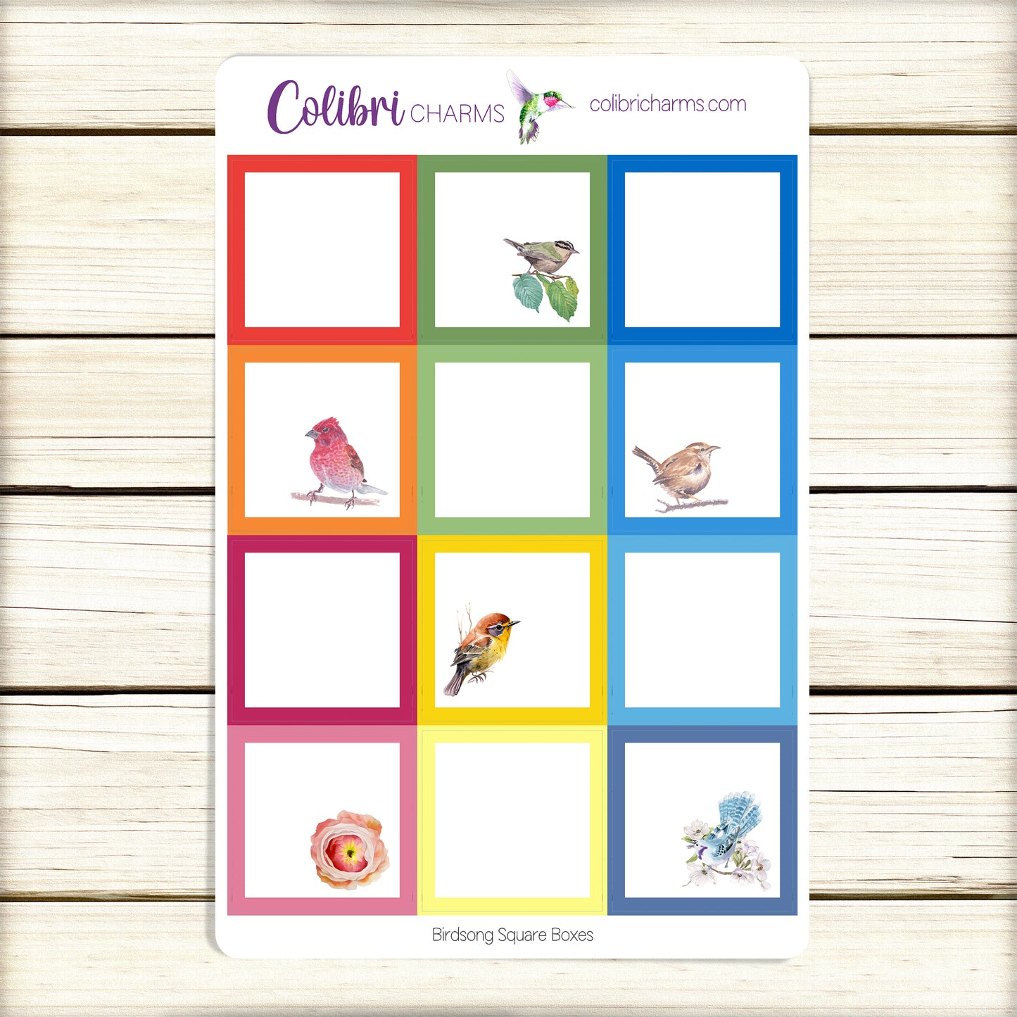 Birdsong Box Planner Stickers | Spring Happy Planner Stickers | Seasonal Planner | Functional Planning