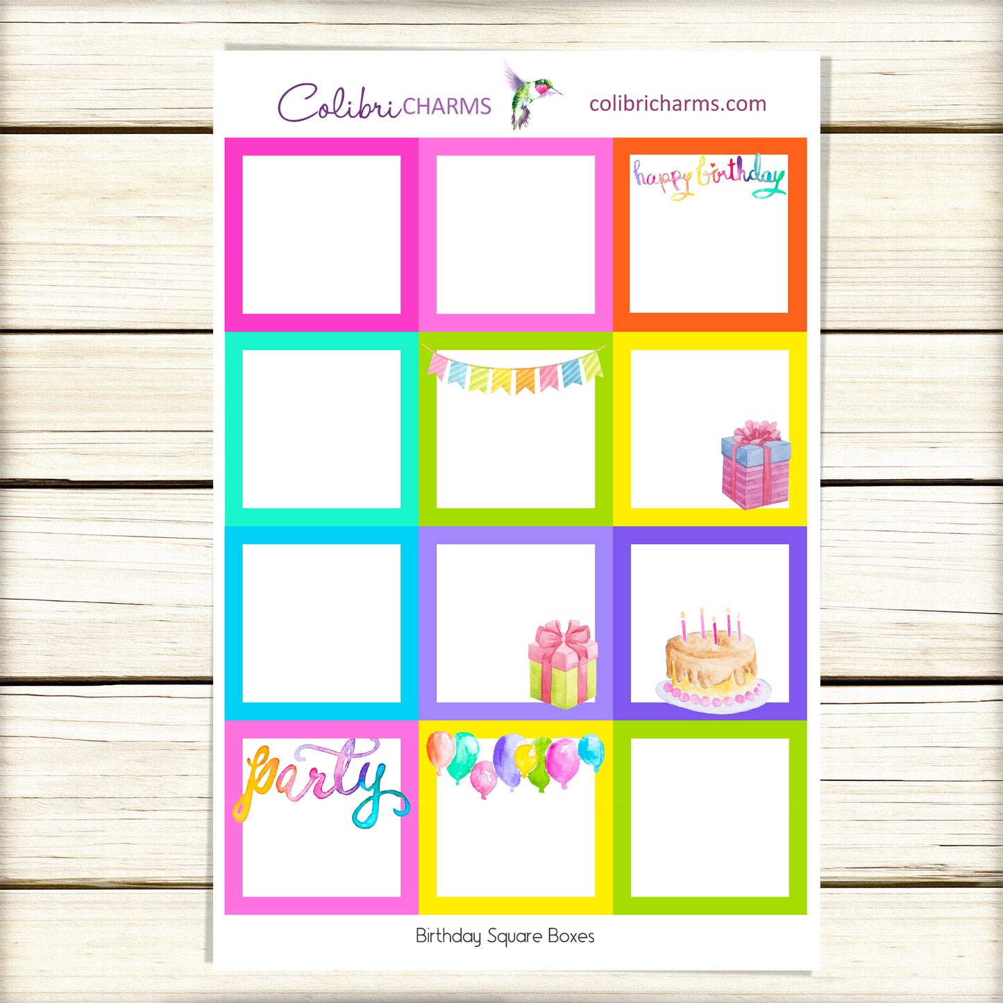 Birthday Box Planner Stickers | Celebration Happy Planner Stickers | Seasonal Planner |