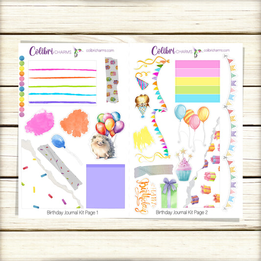 Birthday Journal Kit | Celebrations Planner Decor | Bullet Journal | Planner Stickers