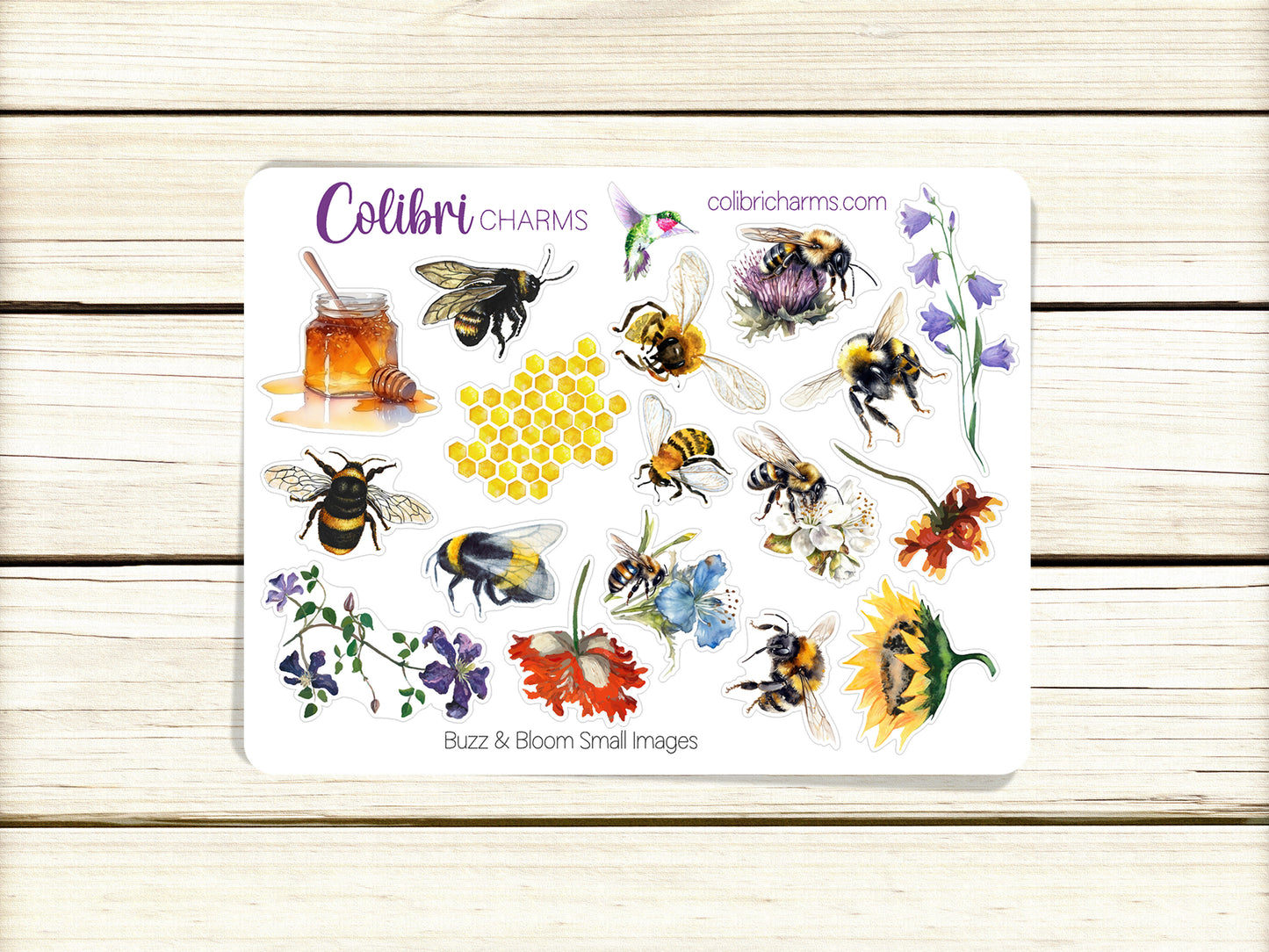 Buzz & Bloom Planner Stickers, Bees Deco Stickers, Pollinators Deco, Summer Planner Sticker Kit, Seasonal Planner Stickers