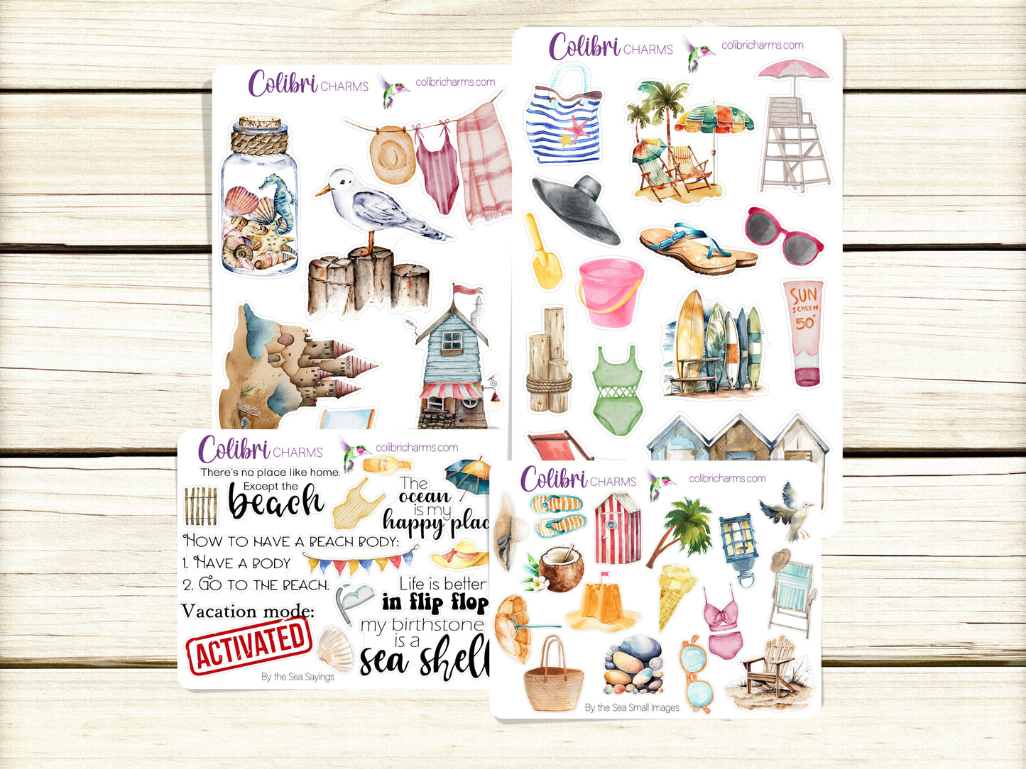 By the Sea Planner Stickers | Seaside Deco Stickers | Beach Deco | Vacation Planner Sticker Kit | Seasonal Planner Stickers