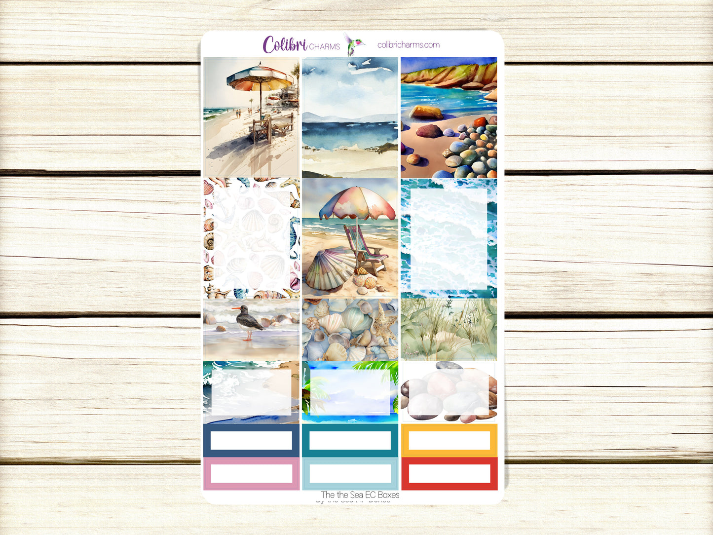 By the Sea Box Planner Stickers | Beach Vacation Happy Planner Stickers | Seasonal Planner