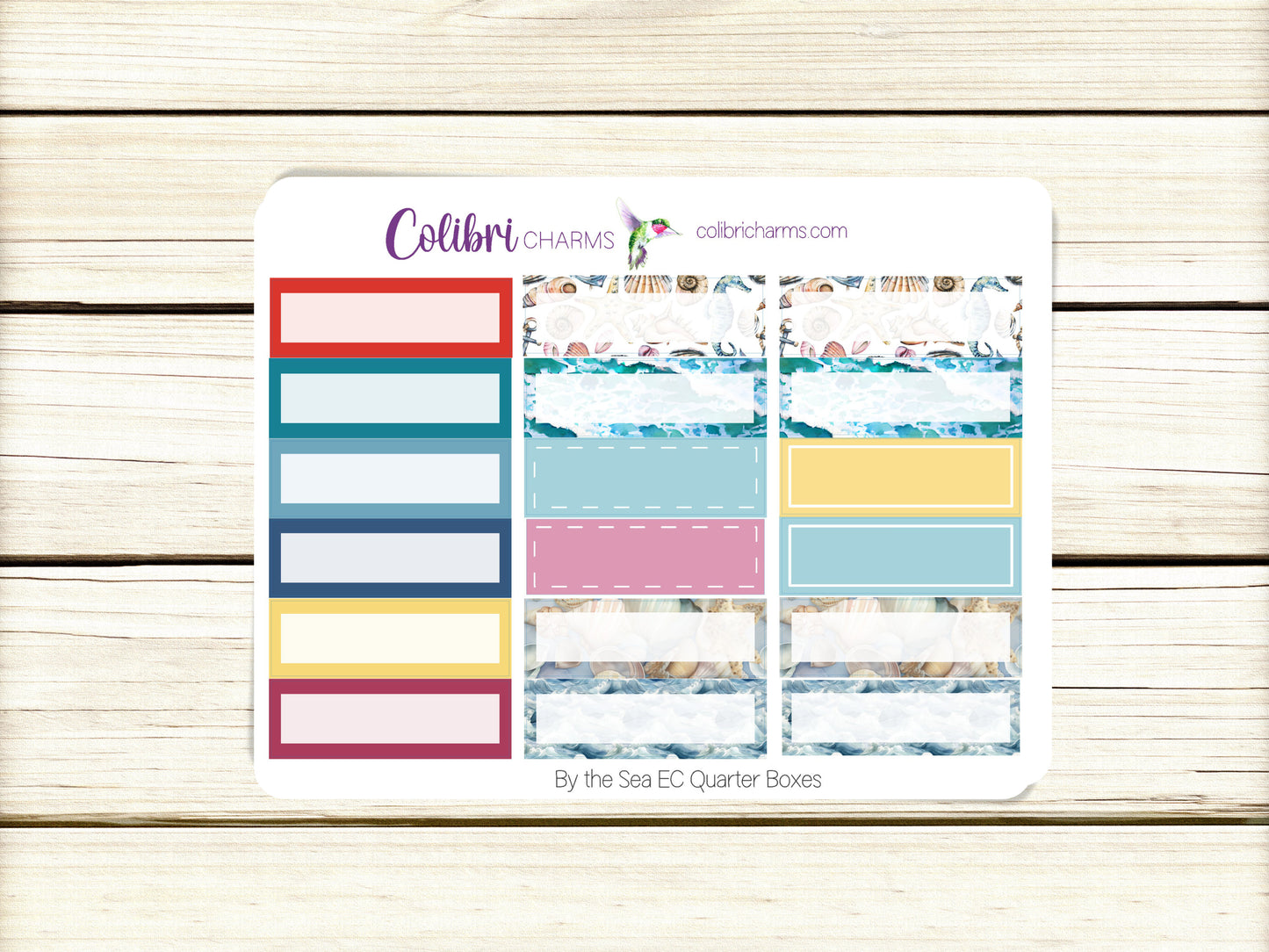 By the Sea Box Planner Stickers | Beach Vacation Happy Planner Stickers | Seasonal Planner