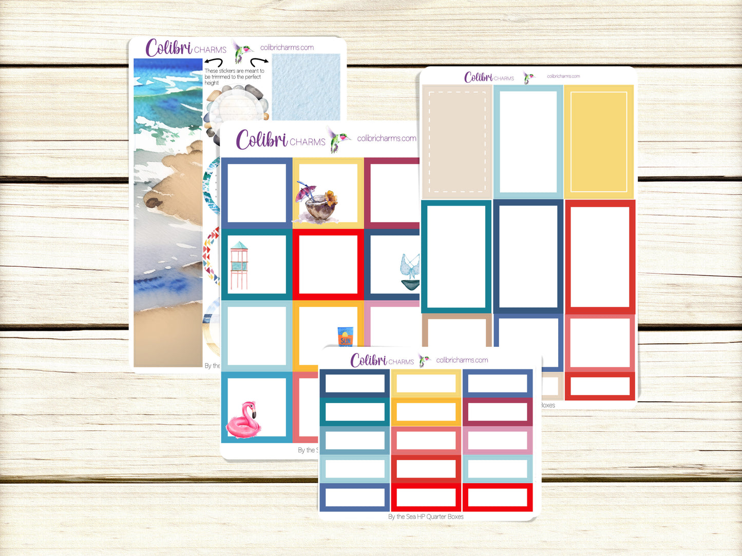 By the Sea Box Planner Stickers | Beach Vacation Happy Planner Stickers | Seasonal Planner