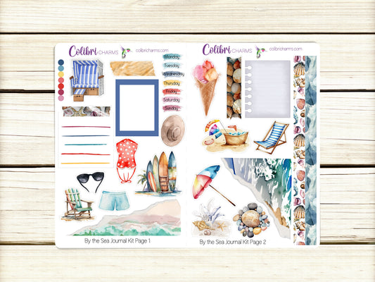 By the Sea Journal Kit | Seaside Planner Decor | Beach Lover Stickers | Vacation Planner Stickers | Bullet | Bujo
