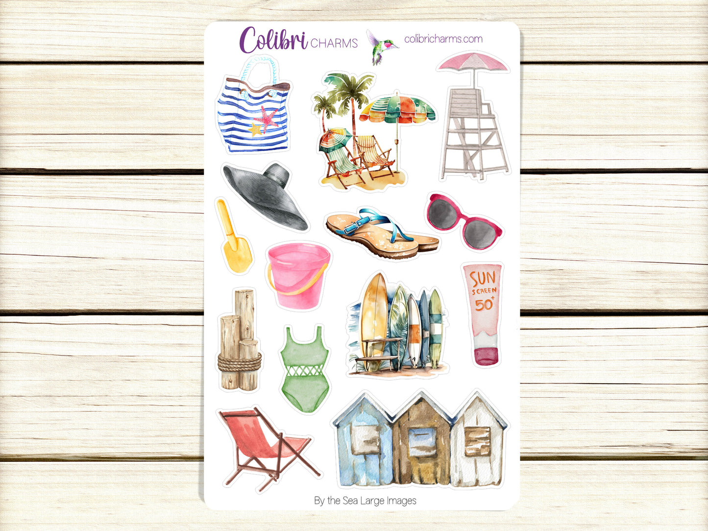 By the Sea Planner Stickers | Seaside Deco Stickers | Beach Deco | Vacation Planner Sticker Kit | Seasonal Planner Stickers