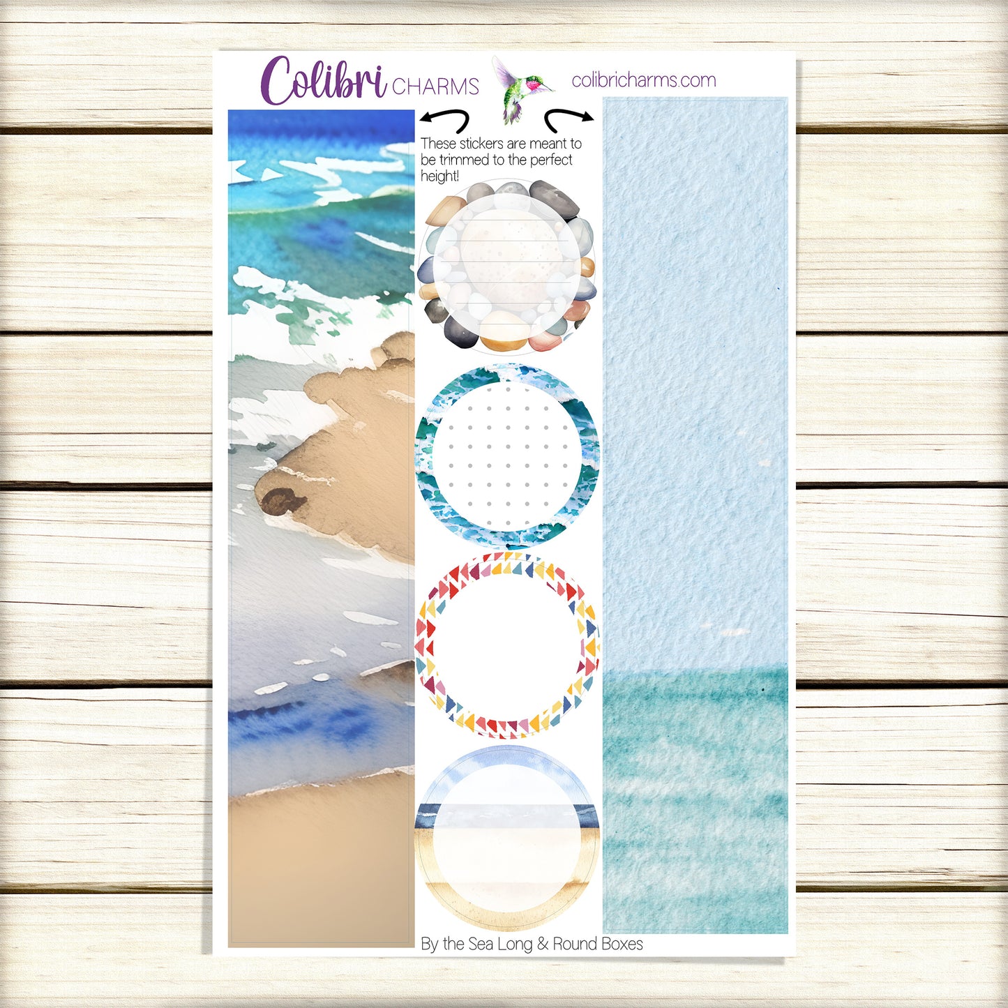 By the Sea Box Planner Stickers | Beach Vacation Happy Planner Stickers | Seasonal Planner |