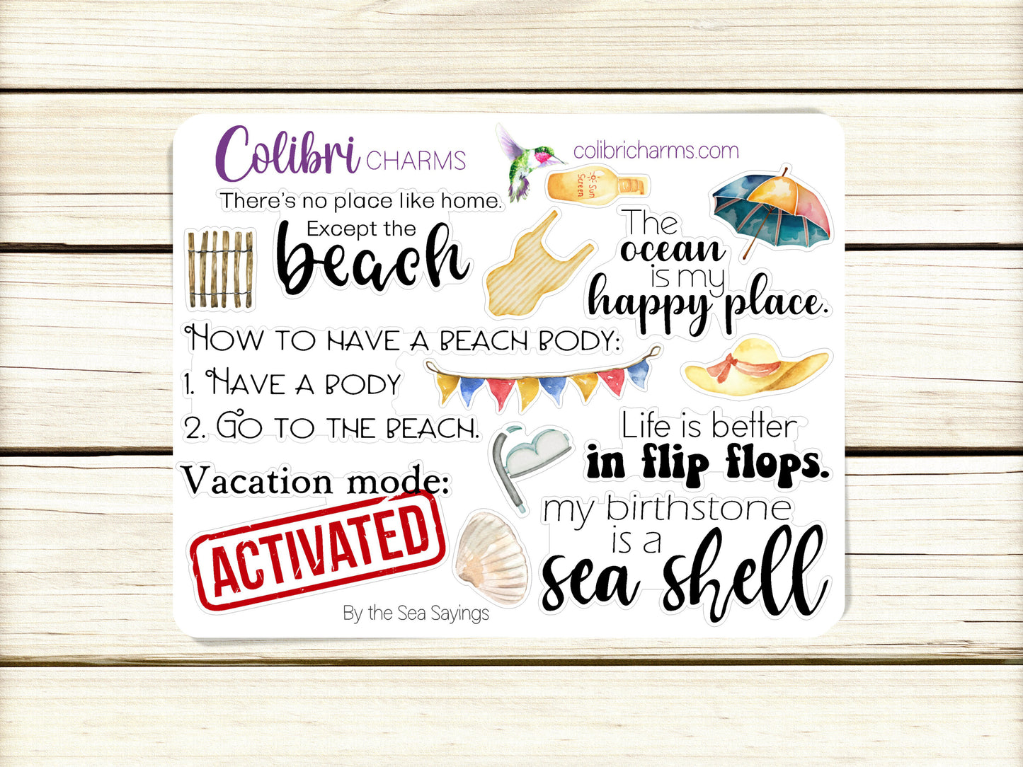 By the Sea Planner Stickers | Seaside Deco Stickers | Beach Deco | Vacation Planner Sticker Kit | Seasonal Planner Stickers