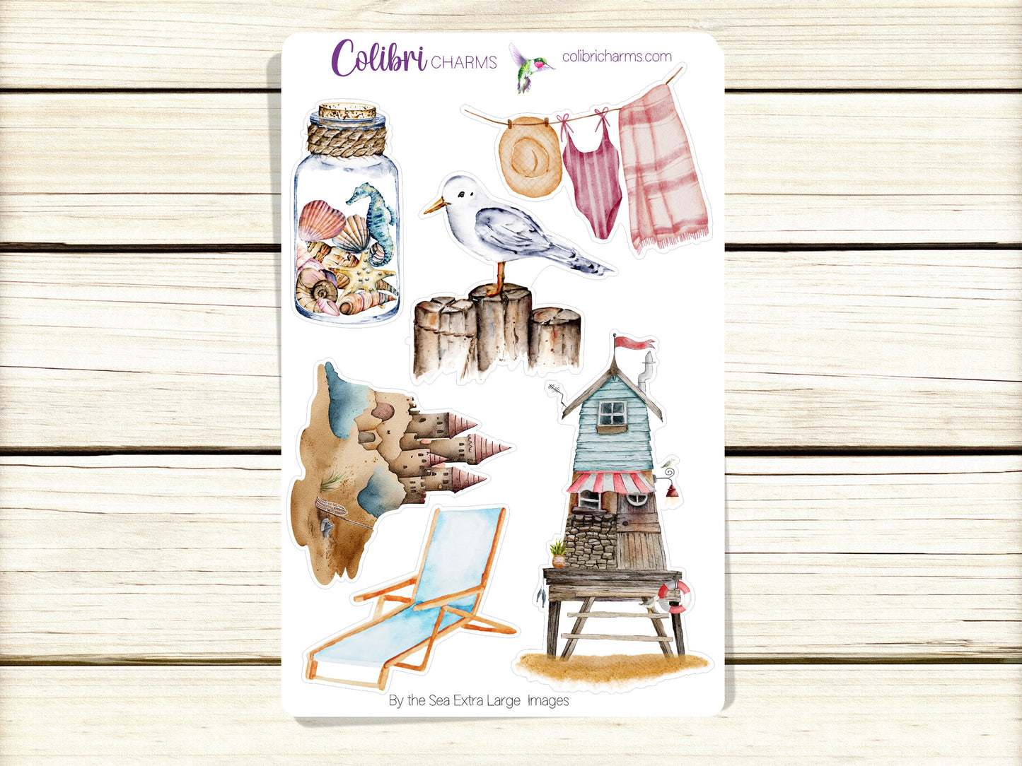 By the Sea Planner Stickers | Seaside Deco Stickers | Beach Deco | Vacation Planner Sticker Kit | Seasonal Planner Stickers