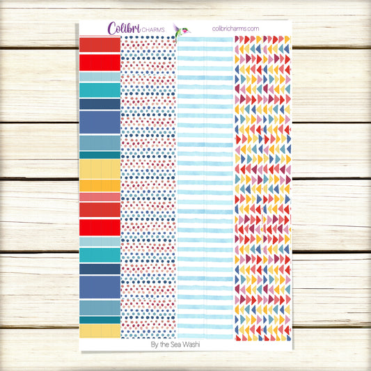 By the Sea Washi Strip Stickers | Seaside Deco | Beach Lover's Planner Stickers | Seasonal Planner Stickers