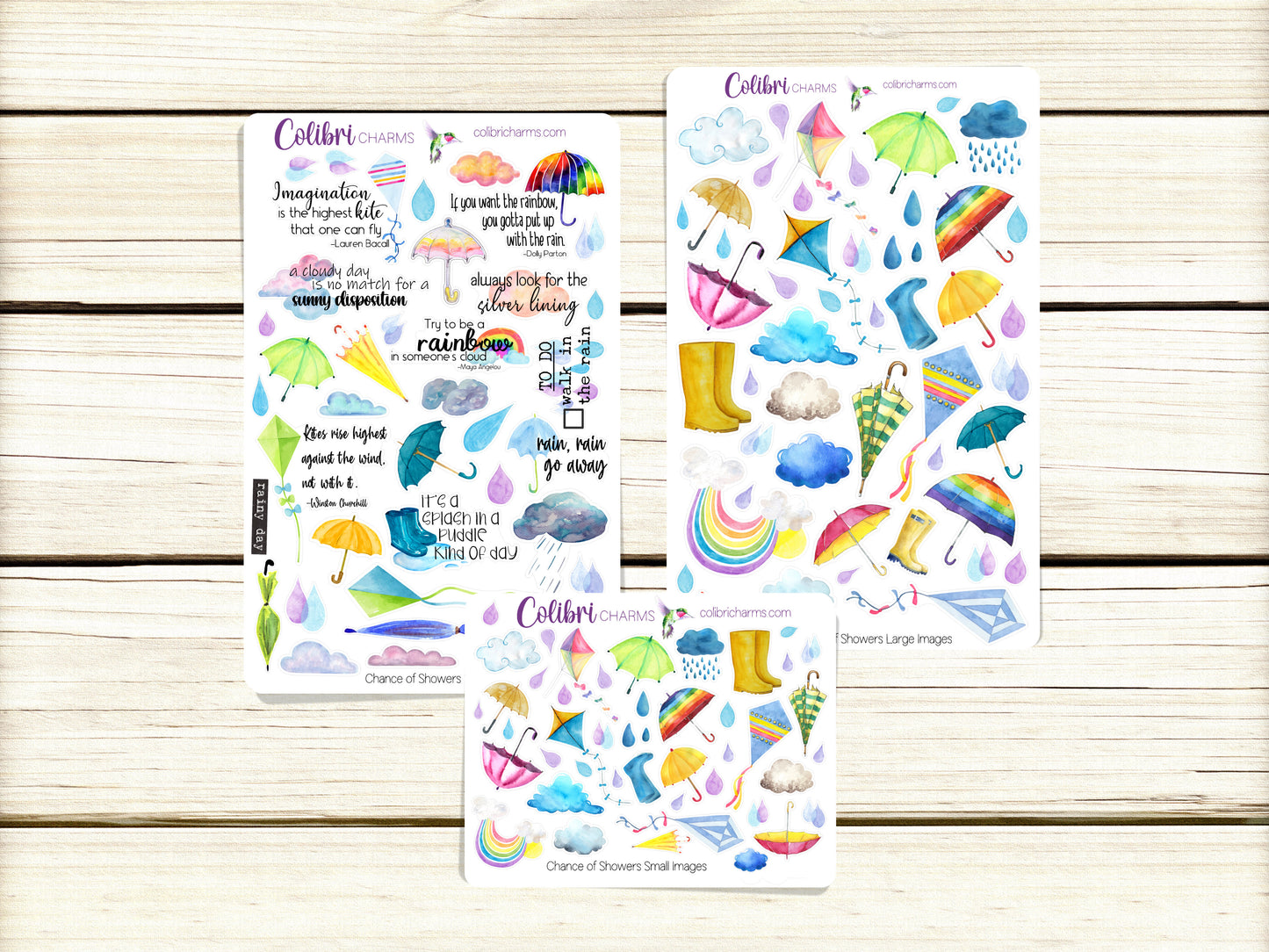 Chance of Showers Planner Stickers | Weather Stickers | Clouds Stickers | Rainbow Stickers | Seasonal Planner Stickers