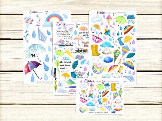 Chance of Showers Planner Stickers | Weather Stickers | Clouds Stickers | Rainbow Stickers | Seasonal Planner Stickers