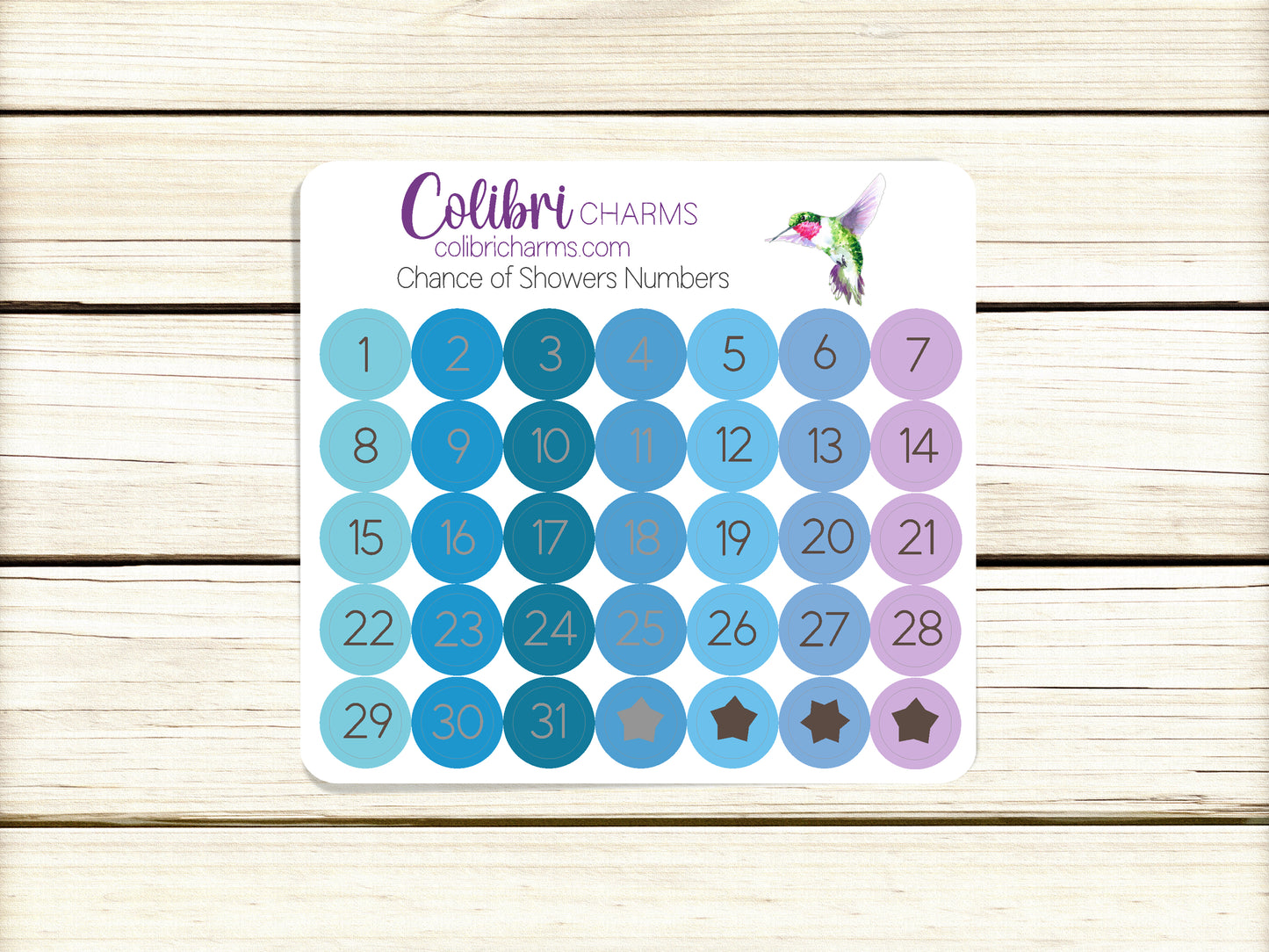 Blue Brushstroke Days of the Week Planner Stickers | Clouds Date Dots | Chance of Showers Watercolor DOTW Stickers | Number Stickers | Date Stickers