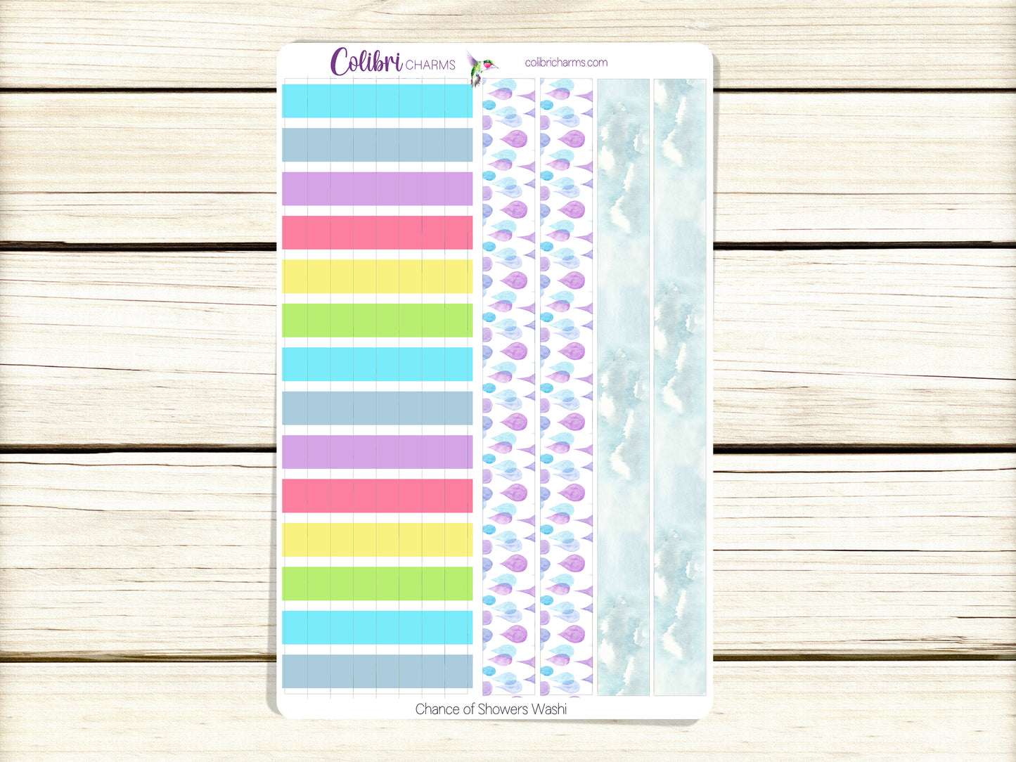 Chance of Showers Washi Strip Stickers | Weather Stickers | Spring Showers Planner Stickers | Seasonal Planner Stickers