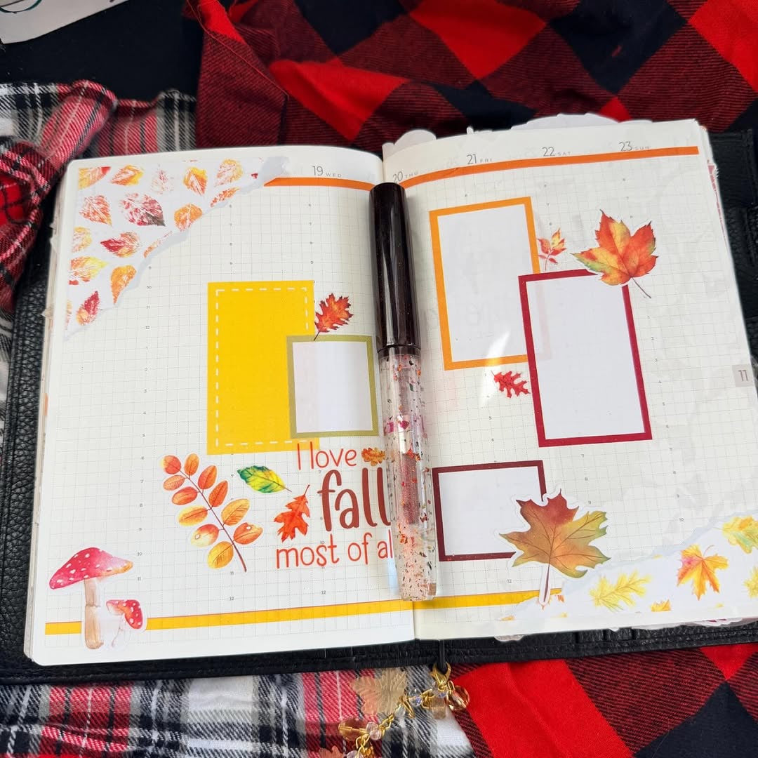 Rake. Pile. Jump. Repeat.  Planner Stickers, Autumn Deco Stickers, Falling Leaves Deco, Fall Planner Sticker Kit, Seasonal Planner Stickers