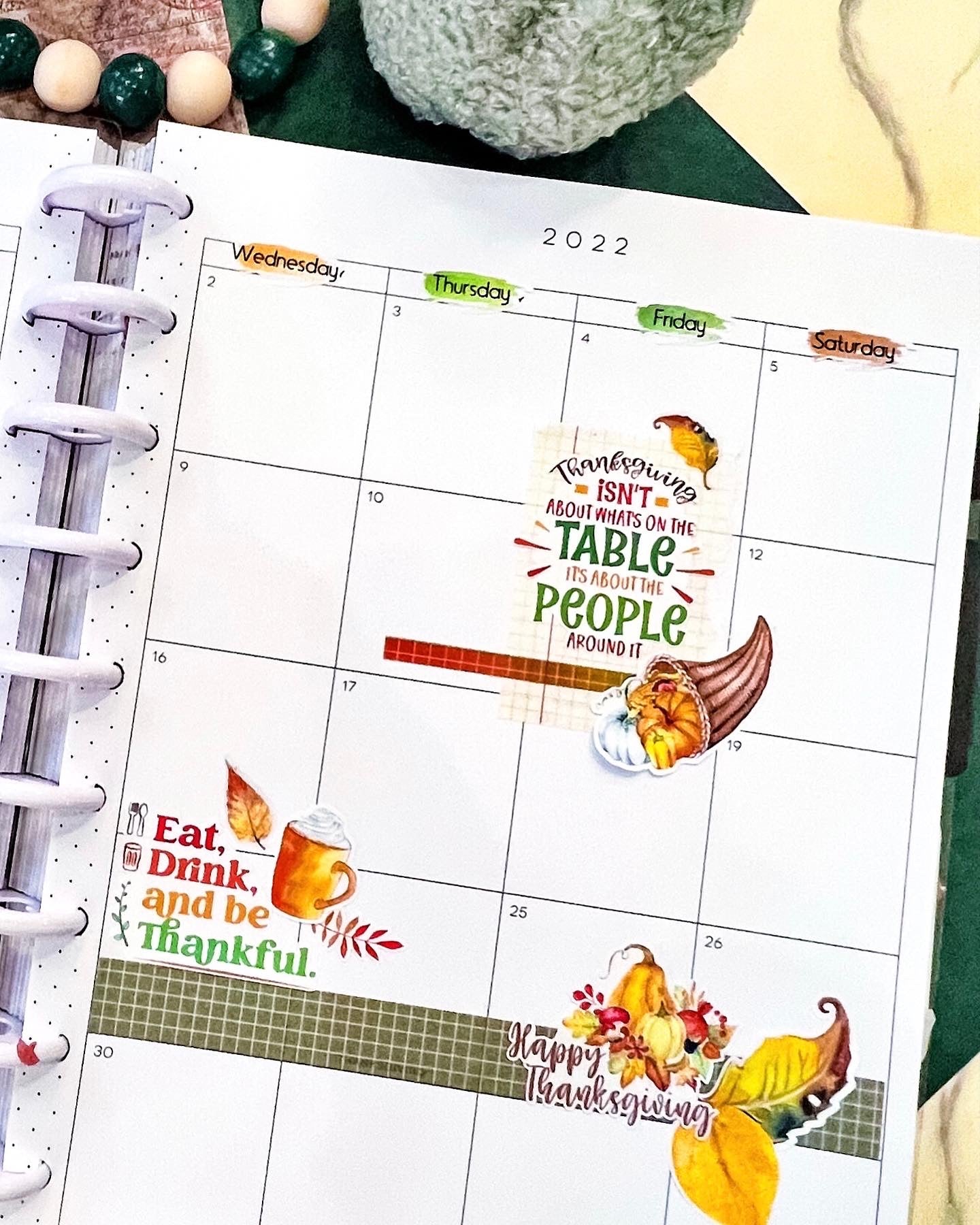 Forest Friends Brushstroke Days of the Week Planner Stickers | Autumn Watercolor DOTW | Number Stickers | Date Dots