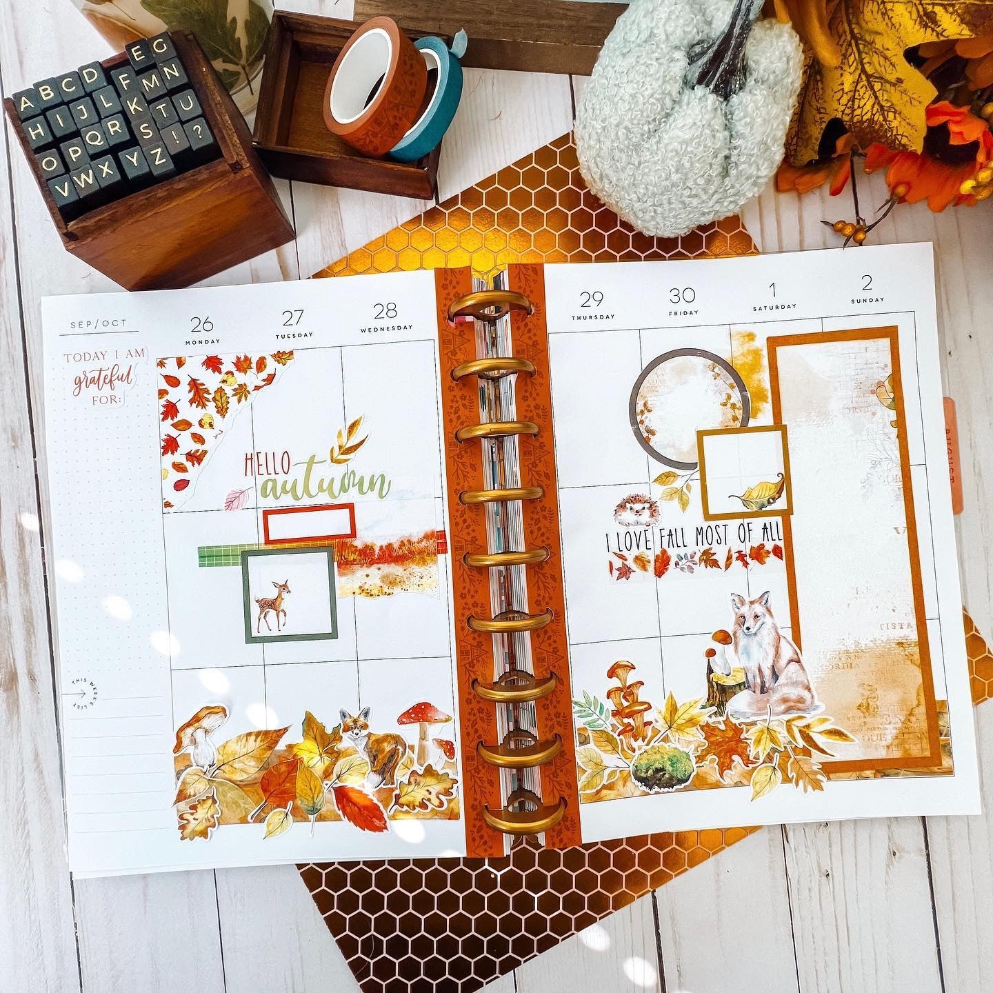 Forest Friends Watercolor Splotches Planner Stickers | Autumn Swatch Stickers | Seasonal Planner