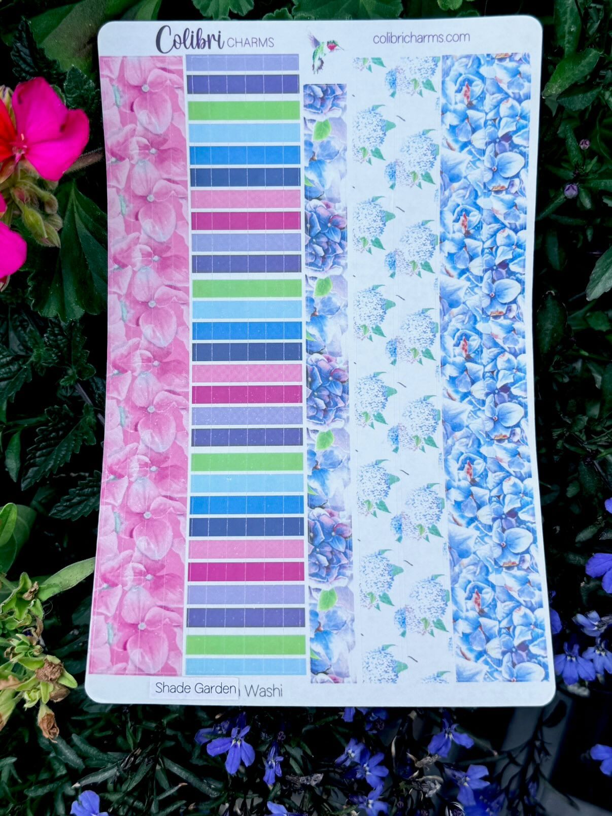 Shade Garden Washi Strip Stickers, Hydrangea Planner Stickers, Seasonal Planner Stickers