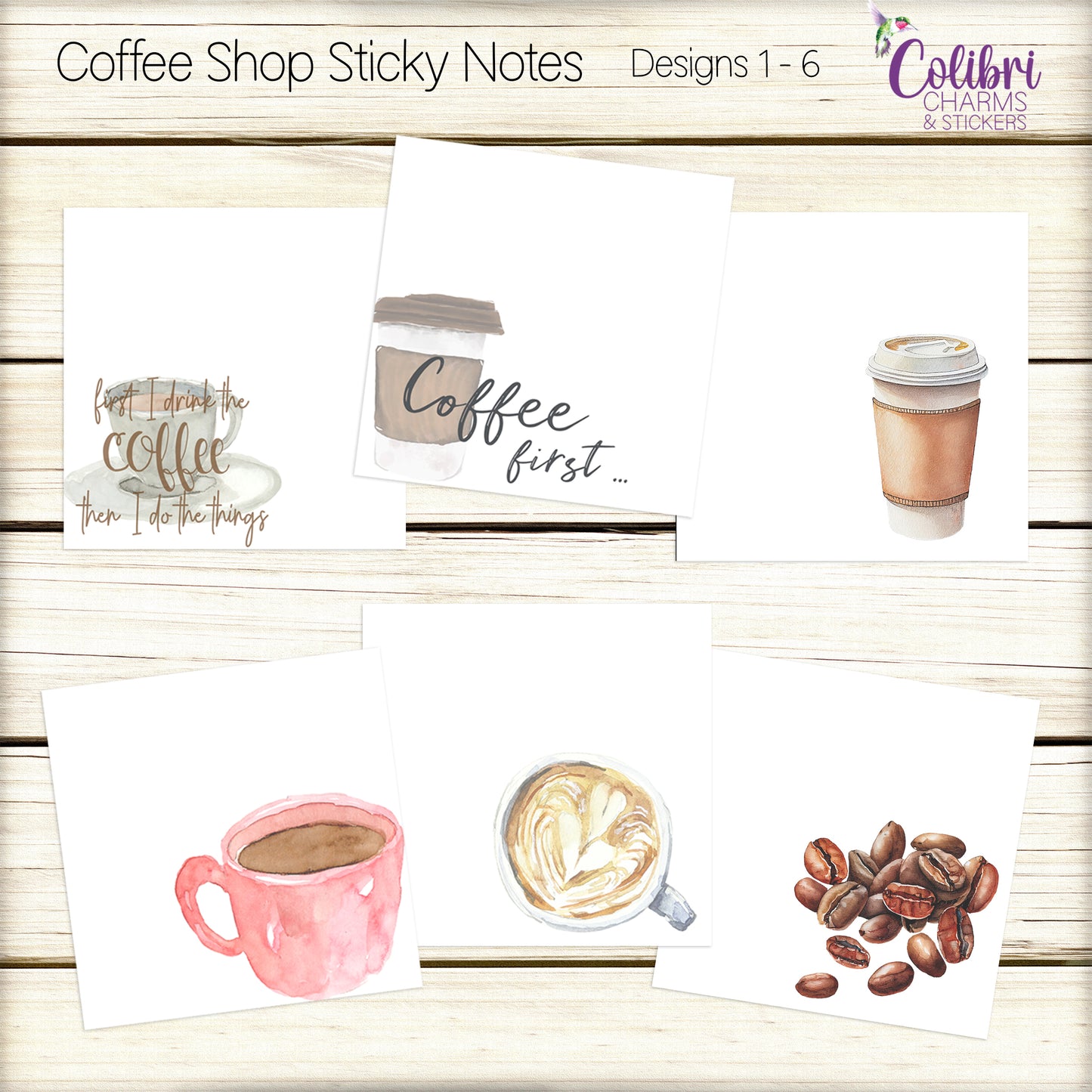 Coffee Lovers Sticky Notes | Pad of 24 Coffee Addict Post Its | Cup of Joe Stickies | Caffeine Lovers' Stationary | Teacher Gift | Mom