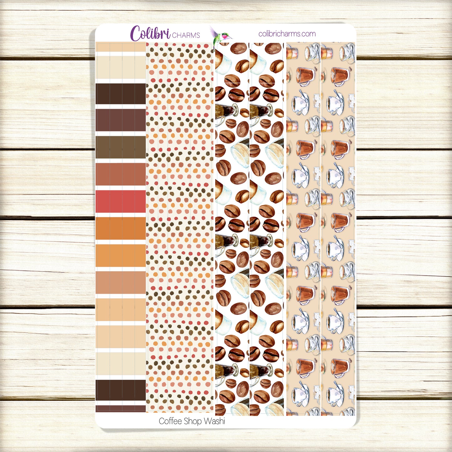 Coffee Shop Washi Strip Stickers | Caffeine Lover Deco | Tea Drinker Planner Stickers | Seasonal Planner Stickers