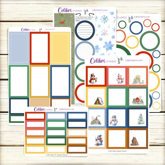 Cold Snap Planner Boxes | Winter Happy Planner Stickers | Seasonal Planner | Functional Planning