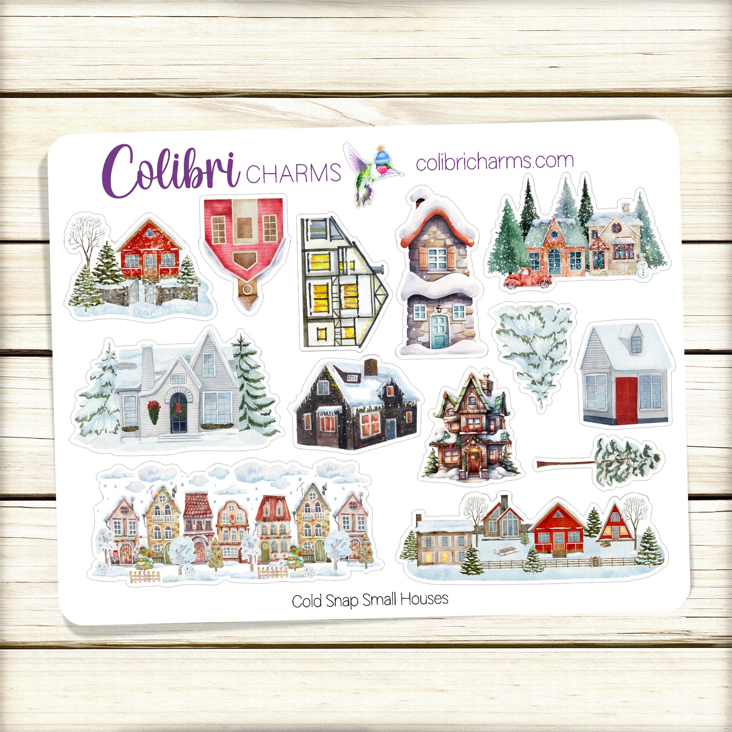 Cold Snap Cozy Houses Planner Stickers | Winter Deco Stickers | Hygge Deco | Seasonal Planner Stickers