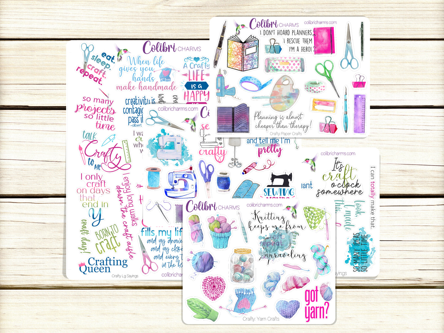 Crafty Planner Stickers | Creative Stickers | Knitting Stickers | Sewing Stickers | Crocheting Stickers