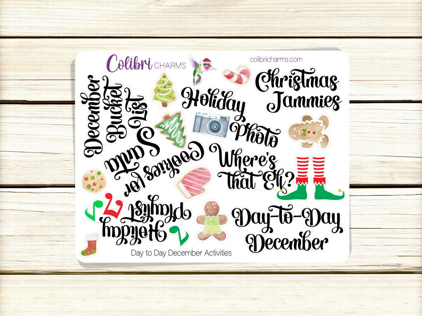 Day to Day December Stickers | Daily December Stickers | Holiday Stickers | Seasonal Planner Stickers