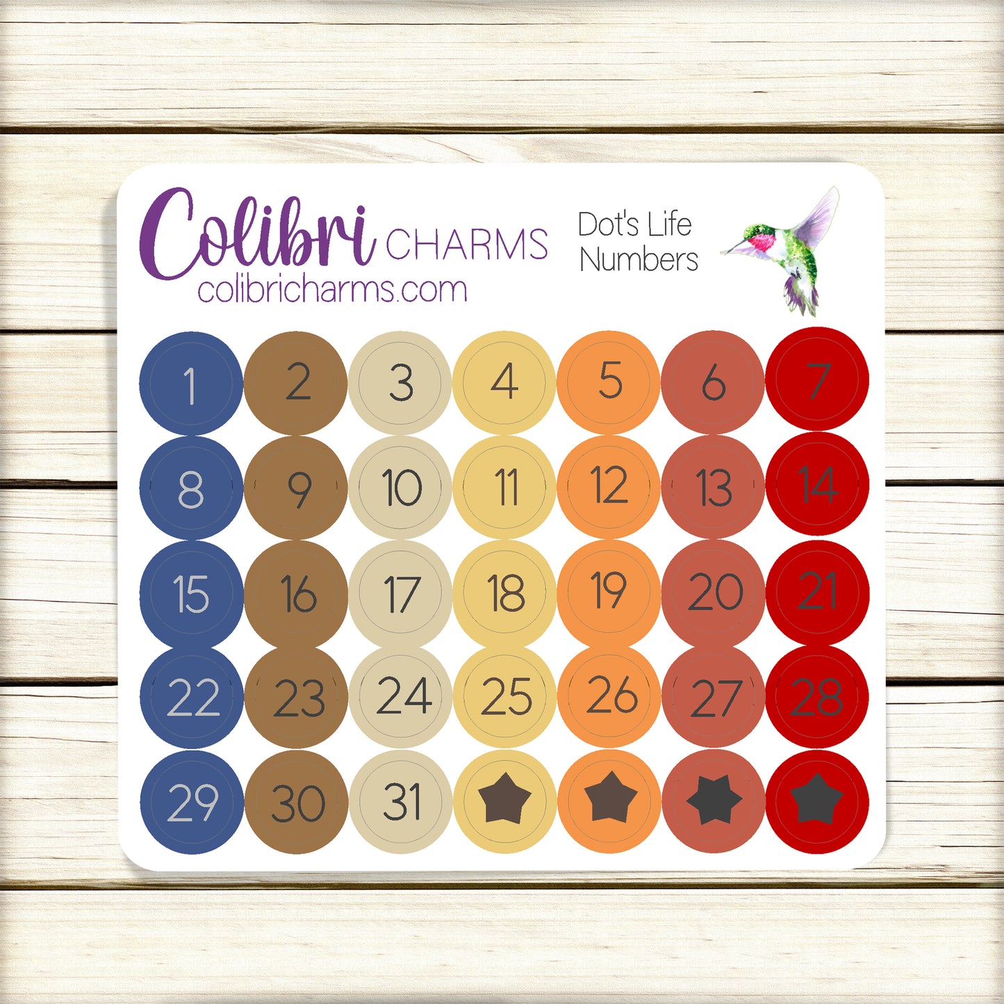 Dog's Life Brushstroke Days of the Week Planner Stickers | Colorful Watercolor DOTW | Number Stickers | Date Dots