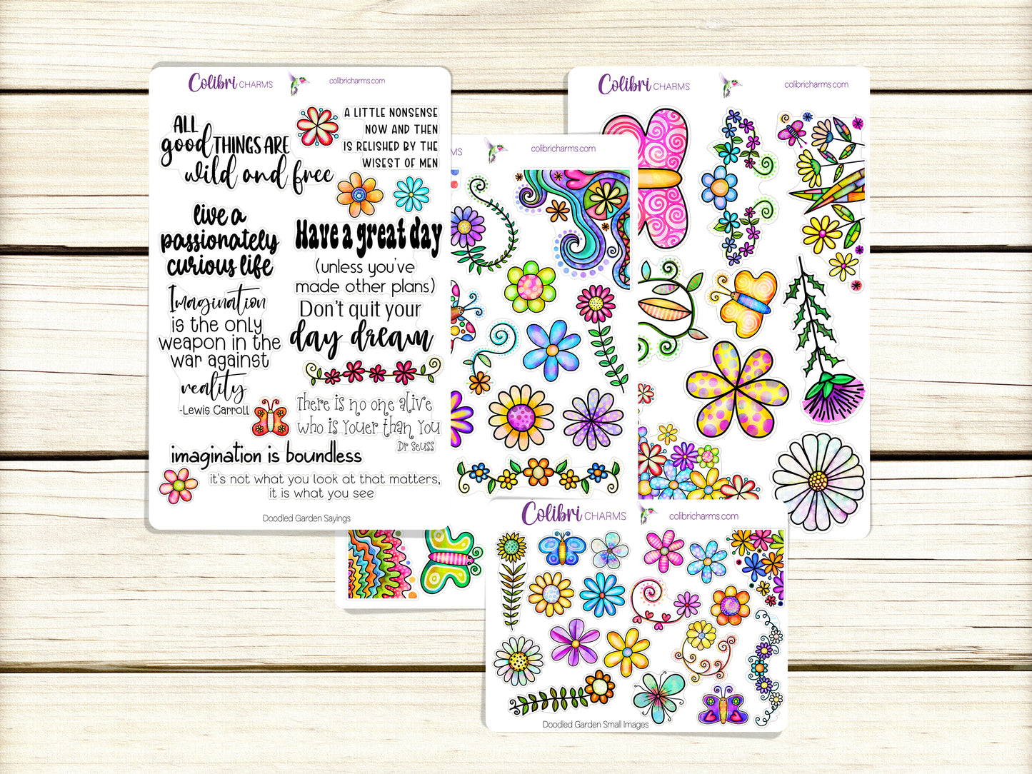 Doodled Garden Planner Stickers | Summer Deco Stickers | Colorful Deco | Whimsical Planner Sticker Kit | Seasonal Planner Stickers