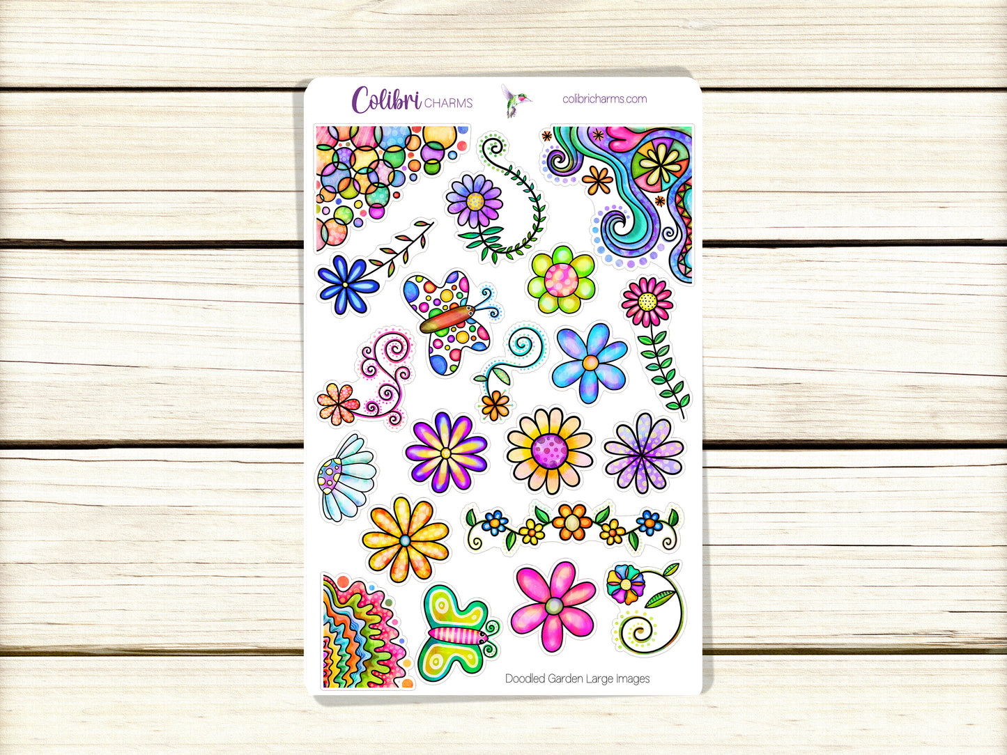 Doodled Garden Planner Stickers | Summer Deco Stickers | Colorful Deco | Whimsical Planner Sticker Kit | Seasonal Planner Stickers