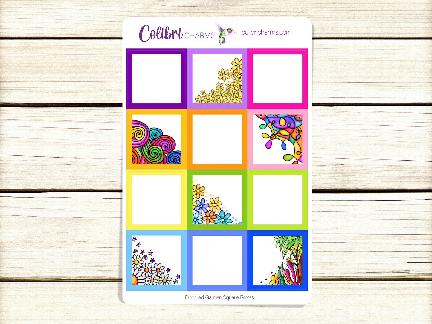 Doodled Garden Box Planner Stickers | Whimsical Flower Happy Planner Stickers | Hand Drawn Seasonal Planner | Functional Planning