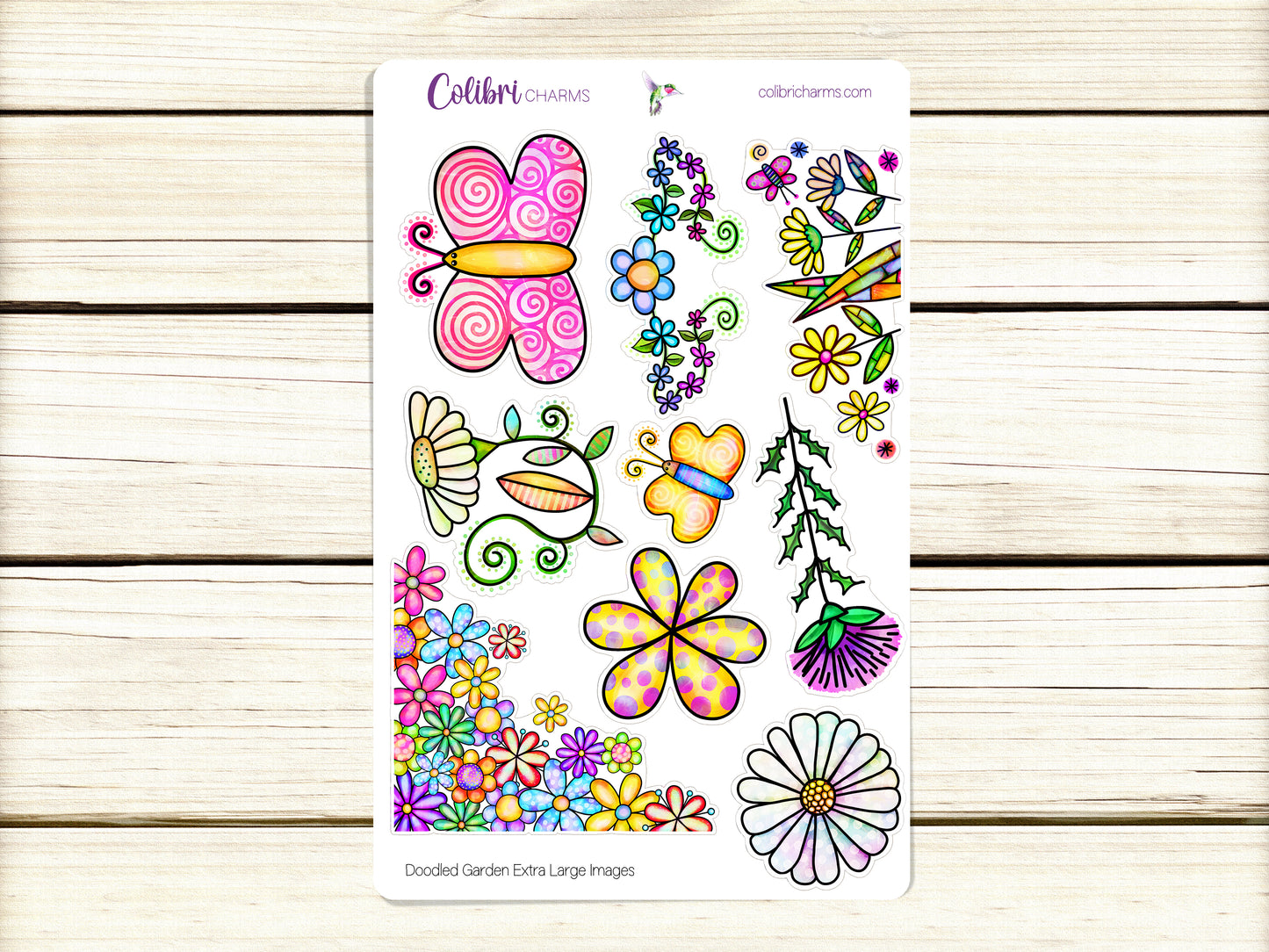 Doodled Garden Planner Stickers | Summer Deco Stickers | Colorful Deco | Whimsical Planner Sticker Kit | Seasonal Planner Stickers