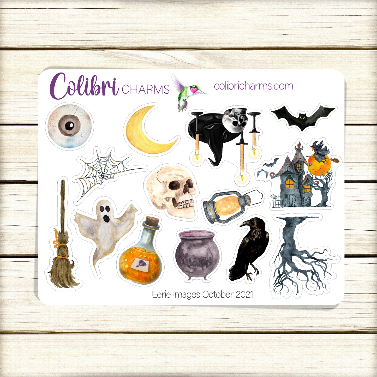 Eerie Images Planner Stickers | Watercolor Halloween Stickers | Spooky Stickers | Seasonal Planner Stickers