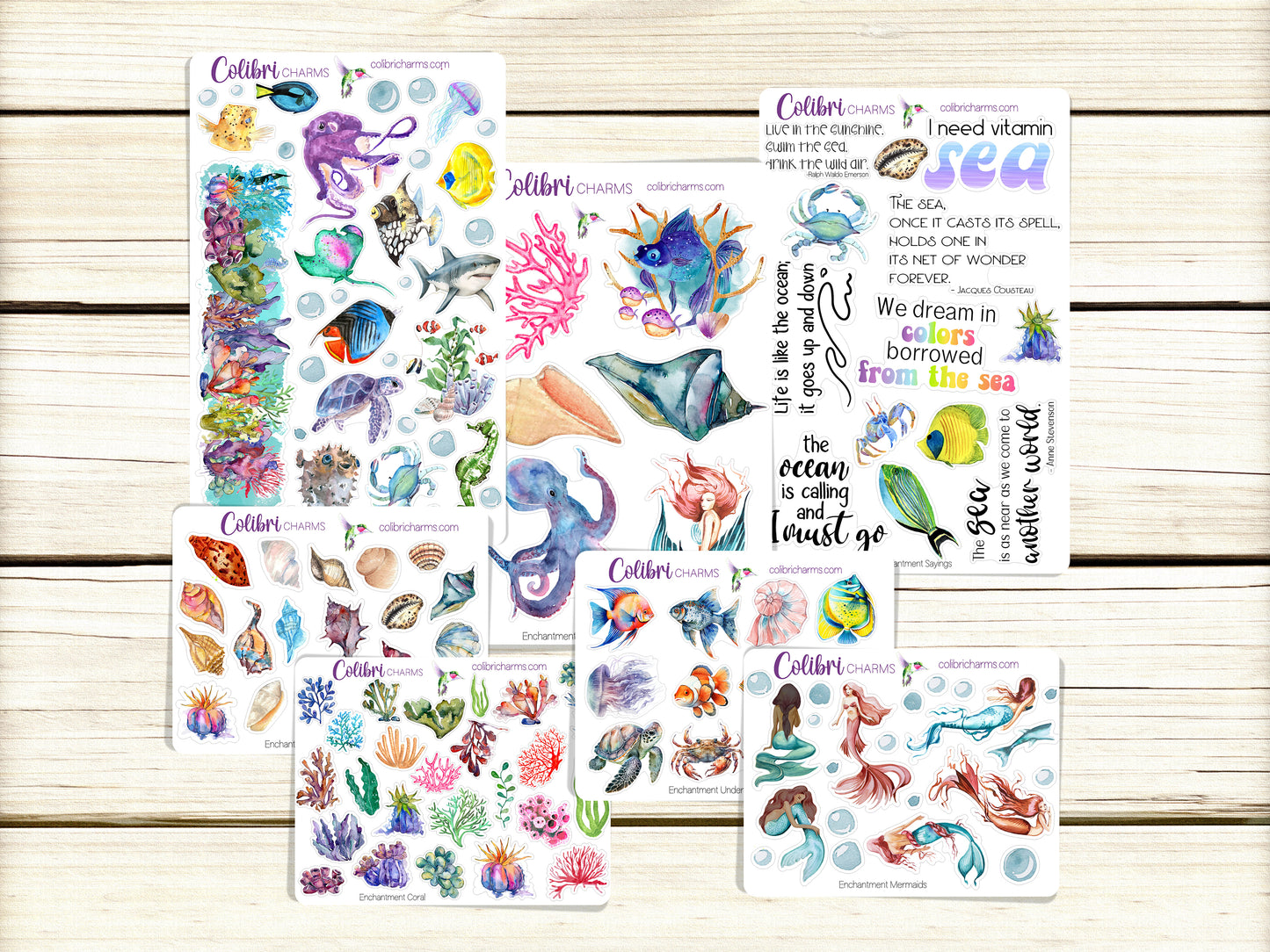 Enchantment Under the Sea Planner Stickers | Sea Life Stickers | Undersea Stickers | Seasonal Planner Stickers