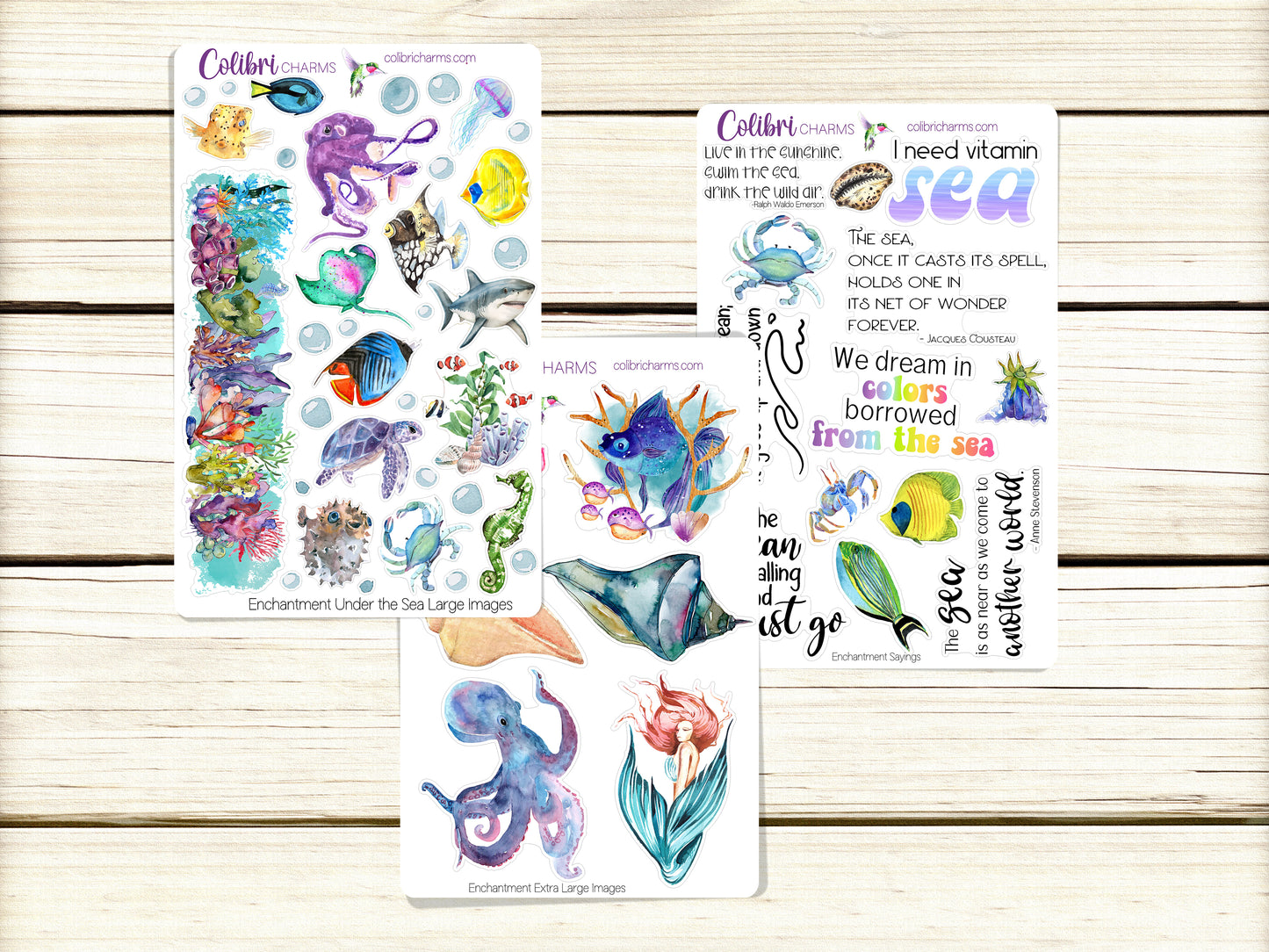 Enchantment Under the Sea Planner Stickers | Sea Life Stickers | Undersea Stickers | Seasonal Planner Stickers