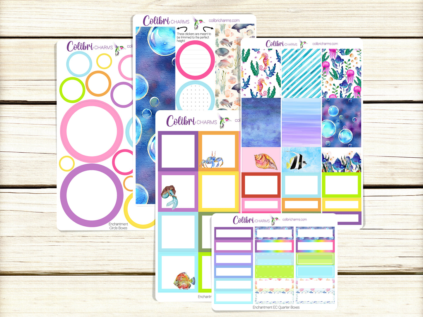 Enchantment Under the Sea Box Planner Stickers | Sea Life Happy Planner Stickers | Seaside | Summer Seasonal Planner |