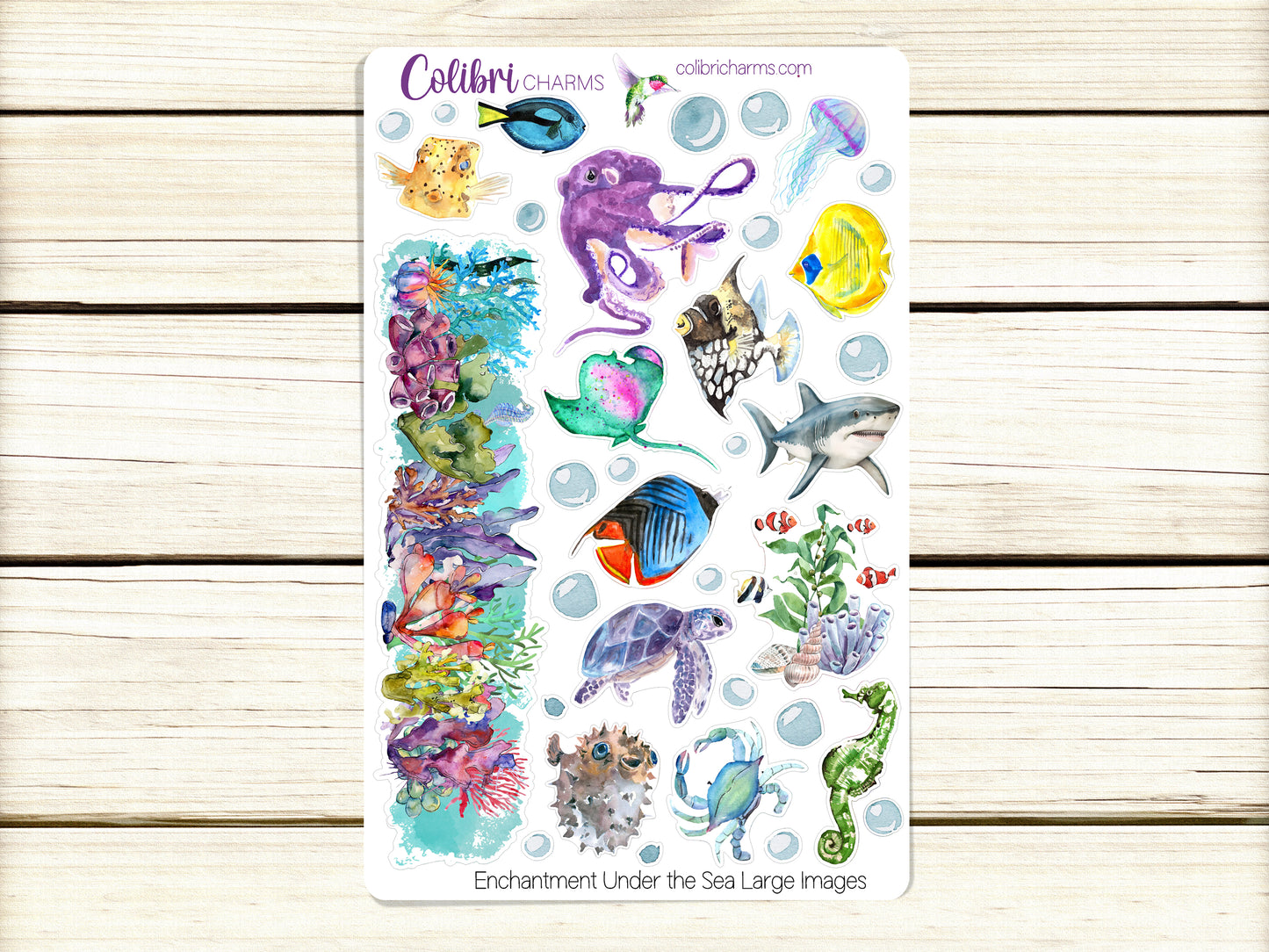 Enchantment Under the Sea Planner Stickers | Sea Life Stickers | Undersea Stickers | Seasonal Planner Stickers