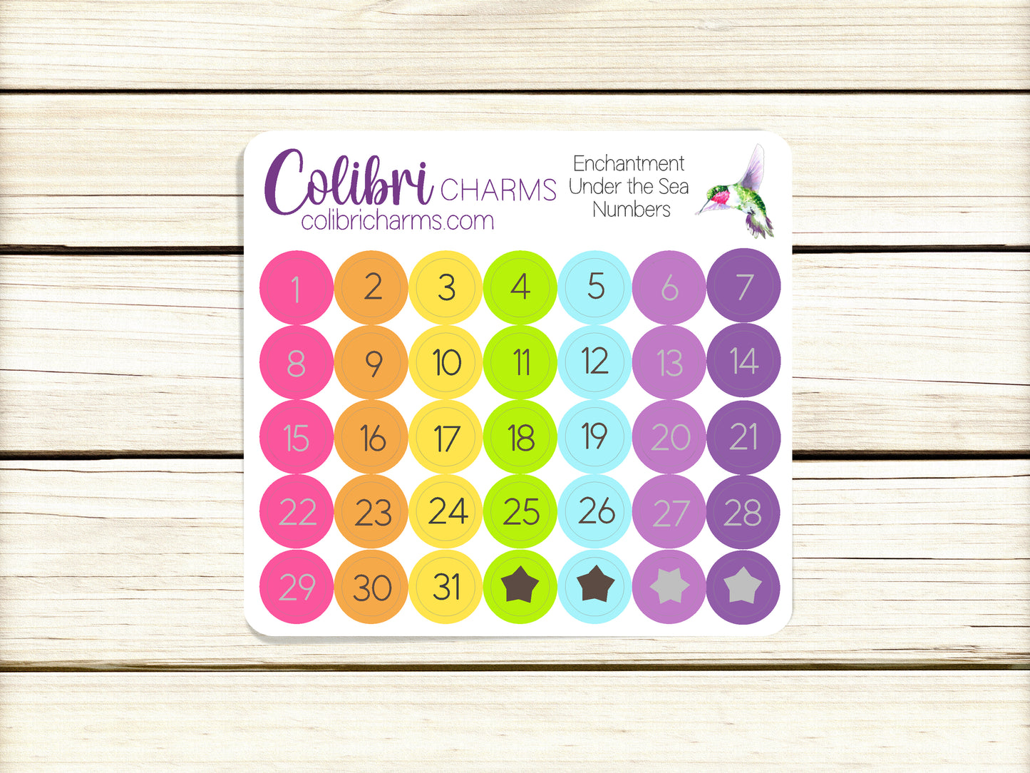 Enchantment Brushstroke Days of the Week Planner Stickers  | Watercolor DOTW Stickers | Colorful Daily Stickers | Date Dots | Date Stickers