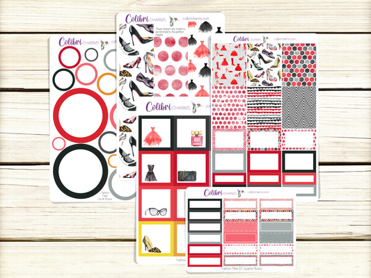 Fashion Plate Box Planner Stickers, Happy Planner Stickers, Seasonal Planner, Functional Planning