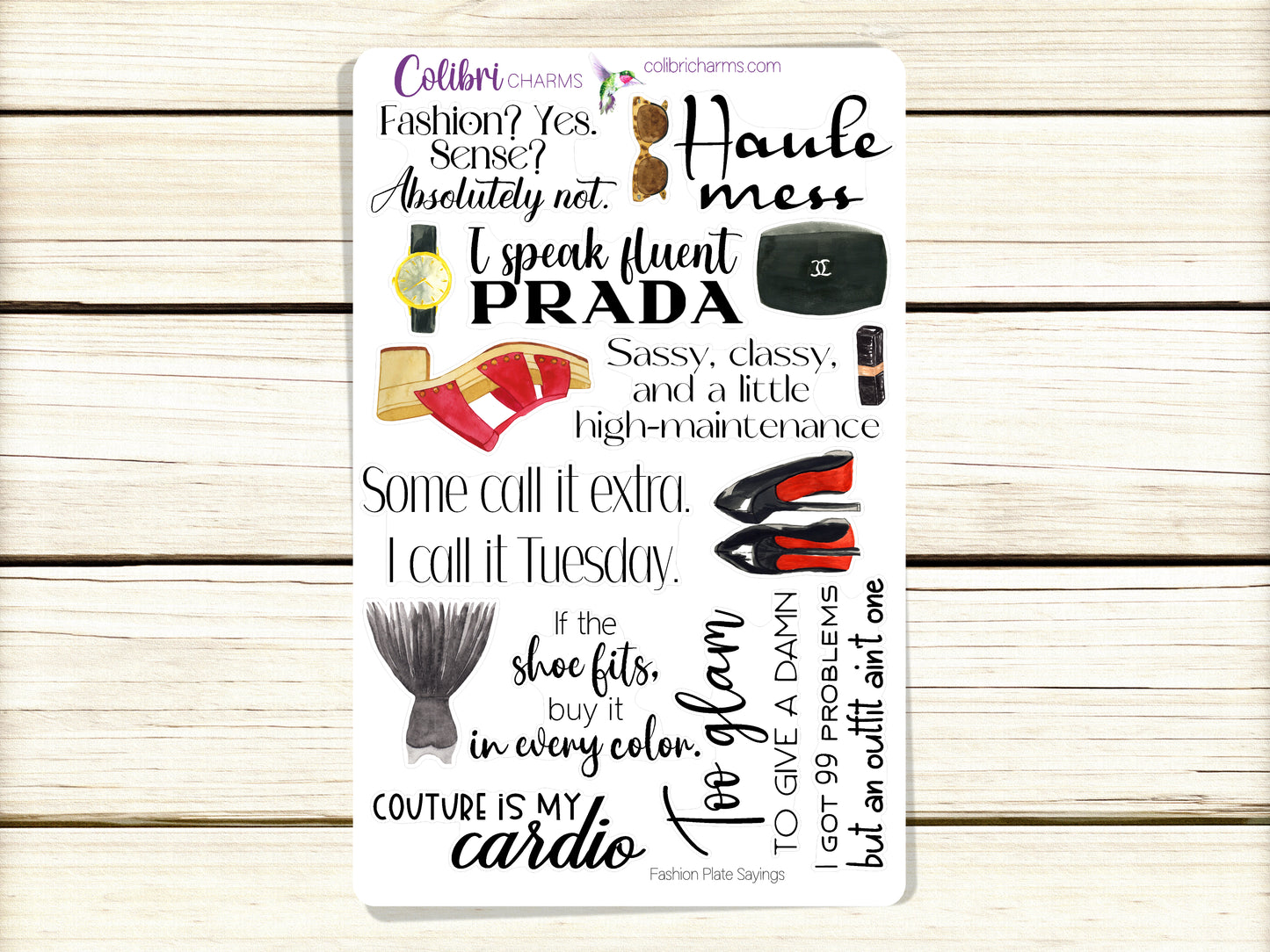 Fashion Plate Planner Stickers, Couture Deco Stickers, Luxury Brand Deco, Fashionista Planner Sticker Kit, Seasonal Planner Stickers