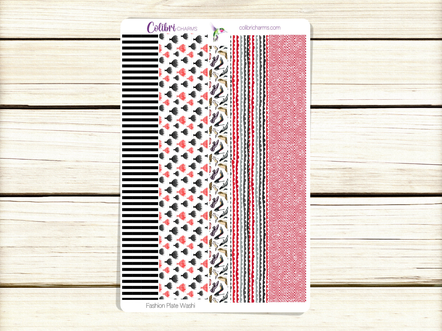 Fashion Plate Washi Strip Stickers, Couture Deco, Luxury Brand Planner Stickers, Seasonal Planner Stickers