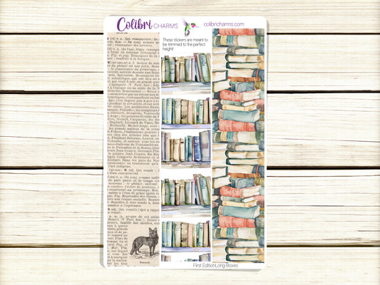 First Edition Washi Strip Stickers, Book Lovers Deco, Avid Reader's Planner Stickers, Library Planner Stickers