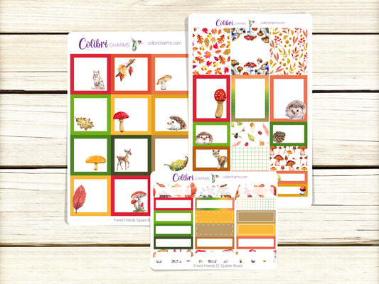 Forest Friends Box Planner Stickers | Autumn Stickers | Happy Planner Stickers | Seasonal Planner |