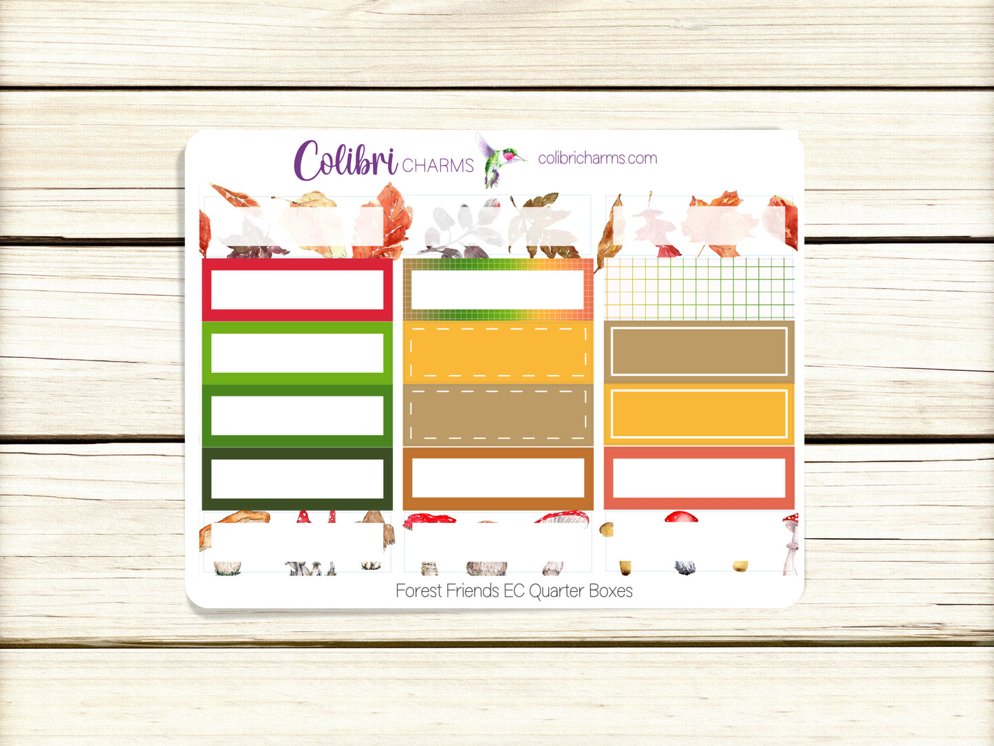 Forest Friends Box Planner Stickers | Autumn Stickers | Happy Planner Stickers | Seasonal Planner |