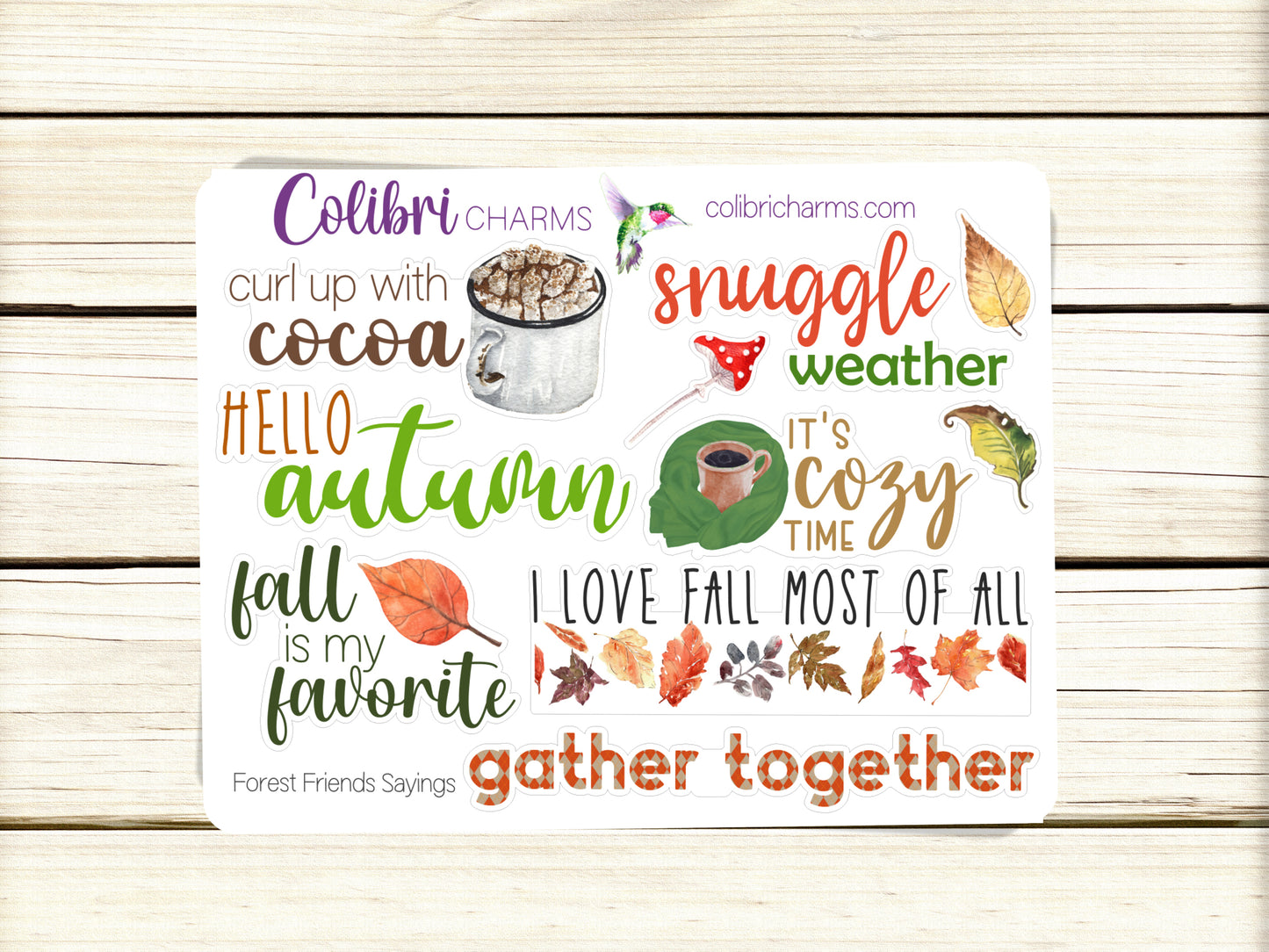 Forest Friends Planner Stickers | Critters Stickers | Deco | Autumn Leaf Planner Sticker Kit | Seasonal Planner Stickers