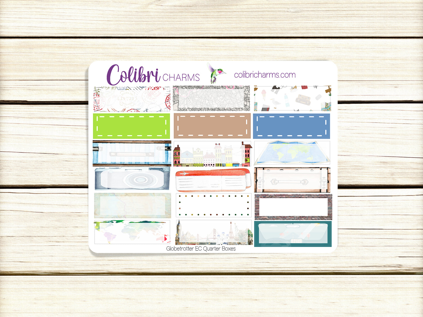 Globetrotter Box Planner Stickers | Travel Stickers | Traveling Stickers | Happy Planner Stickers | EC Stickers