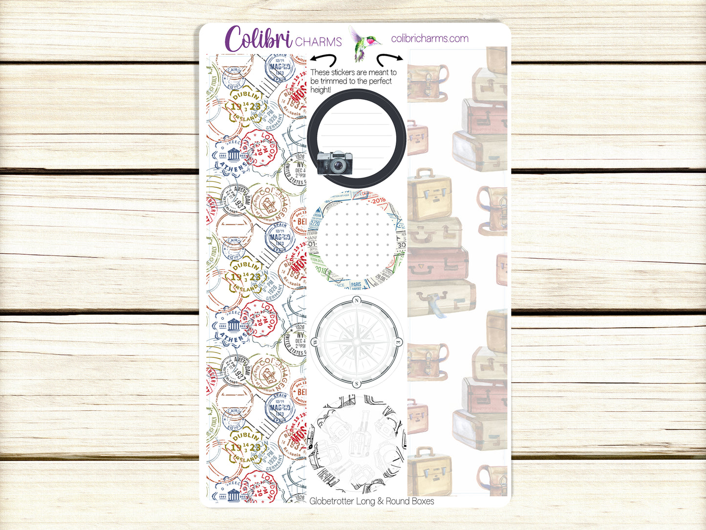 Globetrotter Box Planner Stickers | Travel Stickers | Traveling Stickers | Happy Planner Stickers | EC Stickers