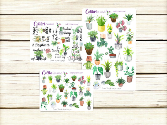 Green Thumb Planner Stickers | Plant Lovers’ Stickers | Plant Fan Stickers | Houseplant Stickers | Seasonal Planner Stickers