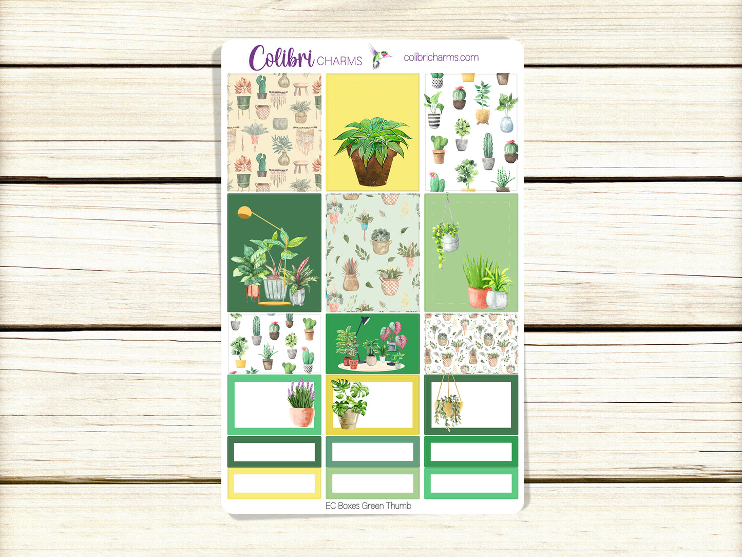 Green Thumb Box Planner Stickers | Plant Lovers' Stickers | Classic Happy Planner Stickers | Seasonal Planner Stickers | EC Stickers